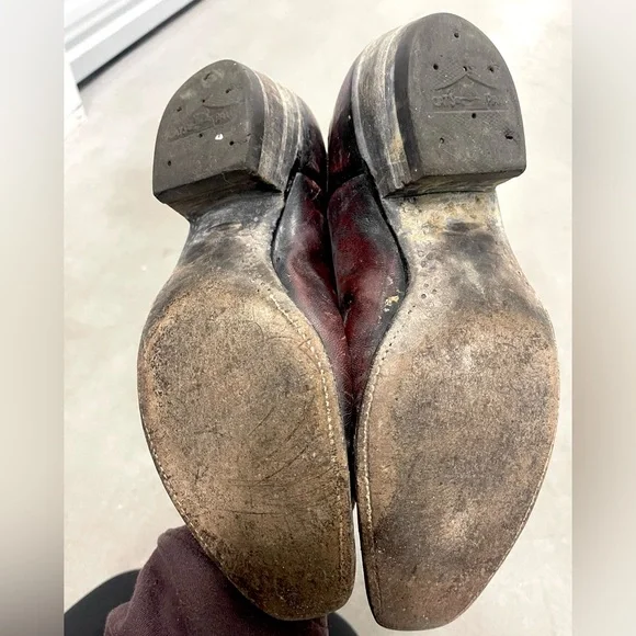 Men’s Vintage Lucchese Gavin Burgundy Red Cherry Cowboy Boots Western 11.5 B - Picture 6 of 10